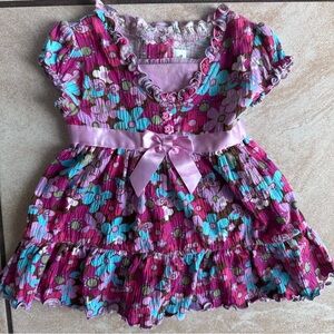 Youngland Purple Floral Baby Dress